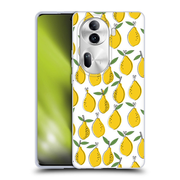 Andrea Lauren Design Food Pattern Lemons Soft Gel Case for OPPO Reno11 Pro