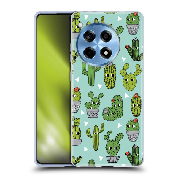 Andrea Lauren Design Plant Pattern Happy Cactus Soft Gel Case for OnePlus 12R
