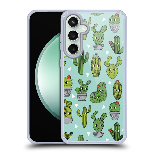 Andrea Lauren Design Plant Pattern Happy Cactus Soft Gel Case for Samsung Galaxy S23 FE 5G