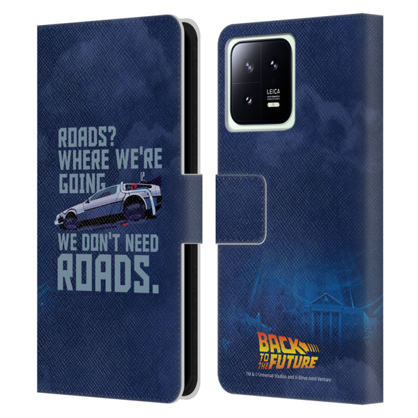 Back to the Future I Graphics Delorean 2 Leather Book Wallet Case Cover For Xiaomi 13 5G