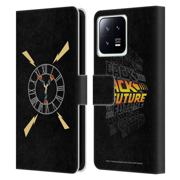Back to the Future I Graphics Clock Tower Leather Book Wallet Case Cover For Xiaomi 13 5G