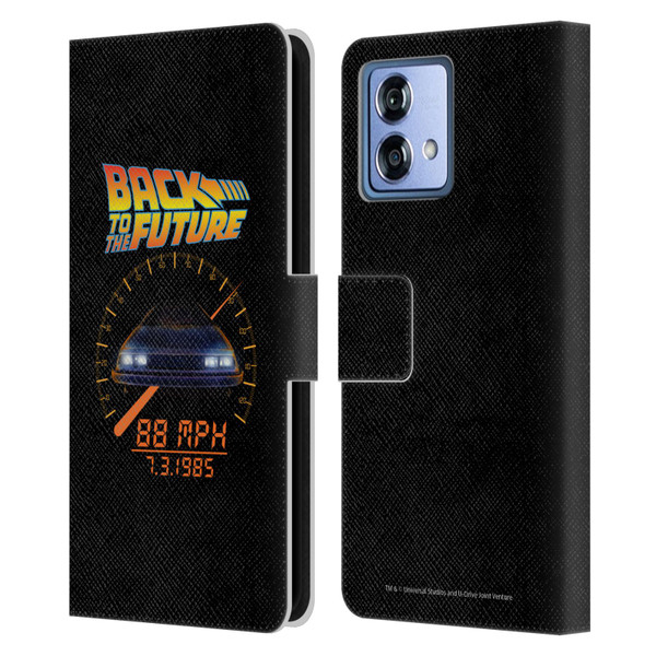 Back to the Future I Quotes 88 MPH Leather Book Wallet Case Cover For Motorola Moto G84 5G