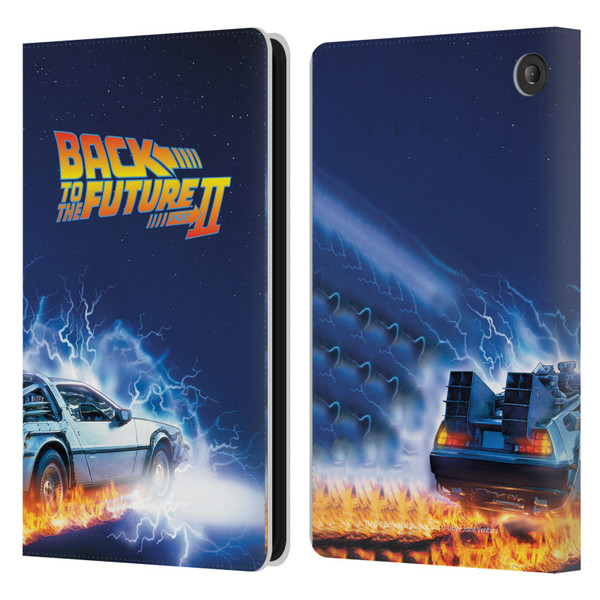 Back to the Future II Key Art Delorean Leather Book Wallet Case Cover For Amazon Fire 7 2022