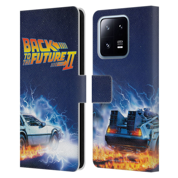 Back to the Future II Key Art Delorean Leather Book Wallet Case Cover For Xiaomi 13 Pro 5G