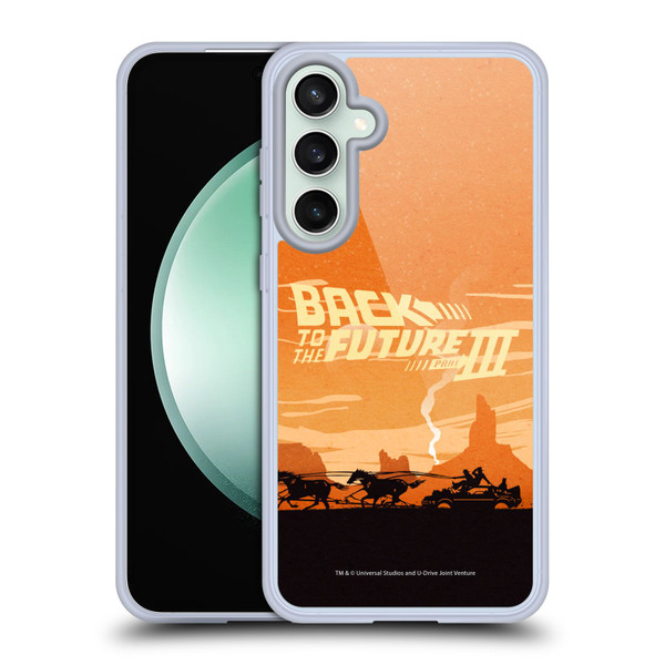 Back to the Future Movie III Car Silhouettes Desert Soft Gel Case for Samsung Galaxy S23 FE 5G
