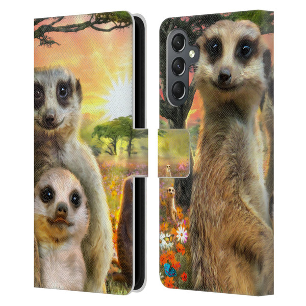 Aimee Stewart Animals Meerkats Leather Book Wallet Case Cover For Samsung Galaxy A25 5G
