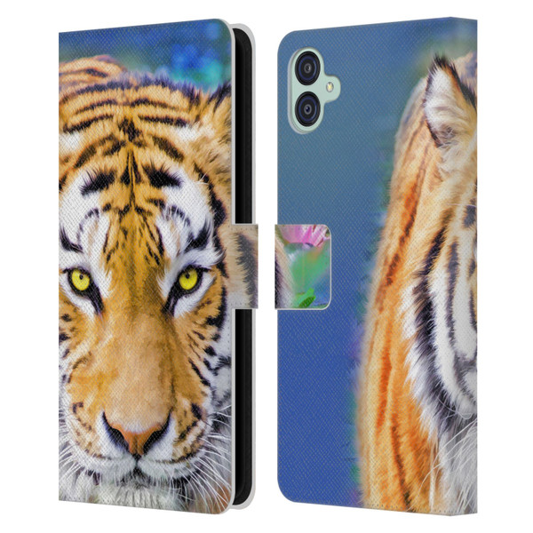 Aimee Stewart Animals Tiger Lily Leather Book Wallet Case Cover For Samsung Galaxy M04 5G / A04e