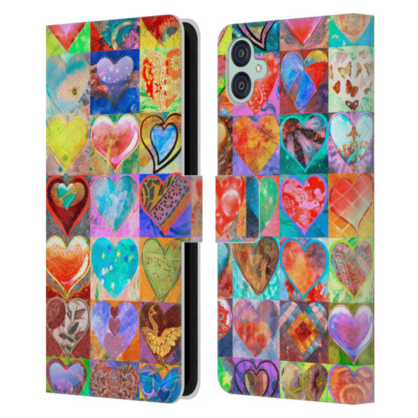 Aimee Stewart Colourful Sweets Hearts Grid Leather Book Wallet Case Cover For Samsung Galaxy M04 5G / A04e