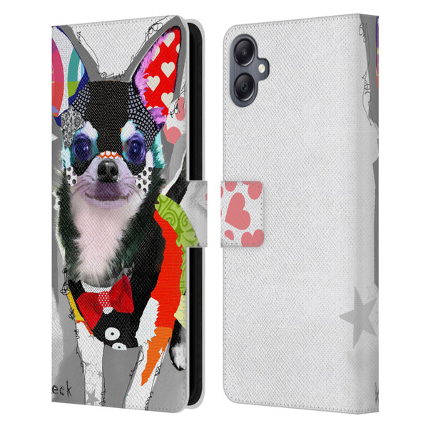 Michel Keck Dogs 3 Chihuahua Leather Book Wallet Case Cover For Samsung Galaxy A05