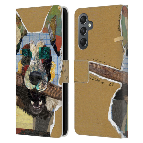 Michel Keck Dogs 3 German Shepherd Leather Book Wallet Case Cover For Samsung Galaxy A25 5G