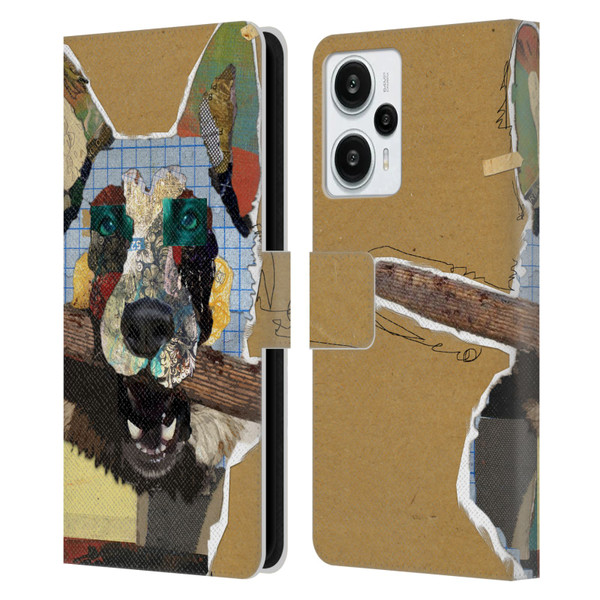 Michel Keck Dogs 3 German Shepherd Leather Book Wallet Case Cover For Xiaomi Redmi Note 12T