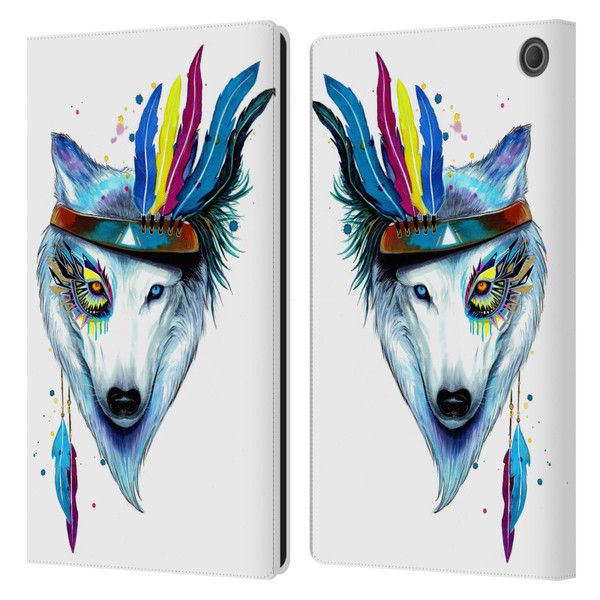 Pixie Cold Animals Warrior Leather Book Wallet Case Cover For Amazon Fire Max 11 2023