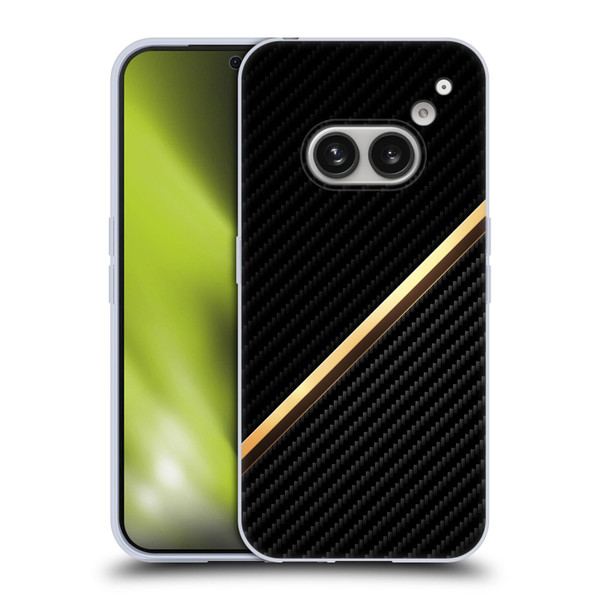 Alyn Spiller Carbon Fiber Gold Soft Gel Case for Nothing Phone (2a)