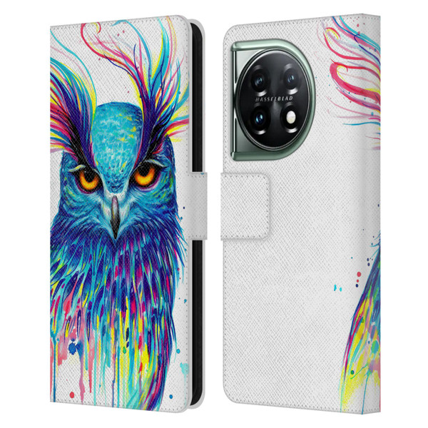 Pixie Cold Animals Into The Blue Leather Book Wallet Case Cover For OnePlus 11 5G