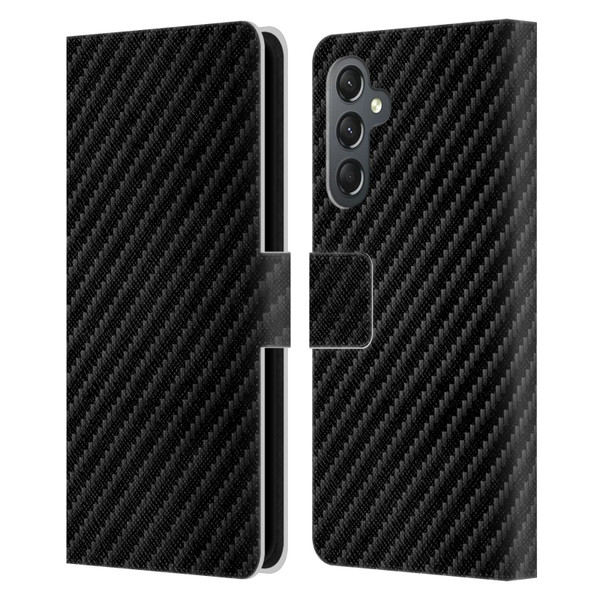 Alyn Spiller Carbon Fiber Plain Leather Book Wallet Case Cover For Samsung Galaxy A25 5G