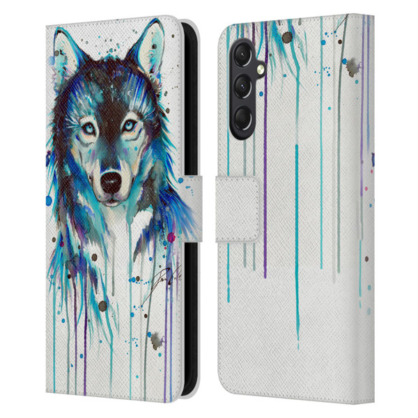Pixie Cold Animals Ice Wolf Leather Book Wallet Case Cover For Samsung Galaxy A24 4G / M34 5G