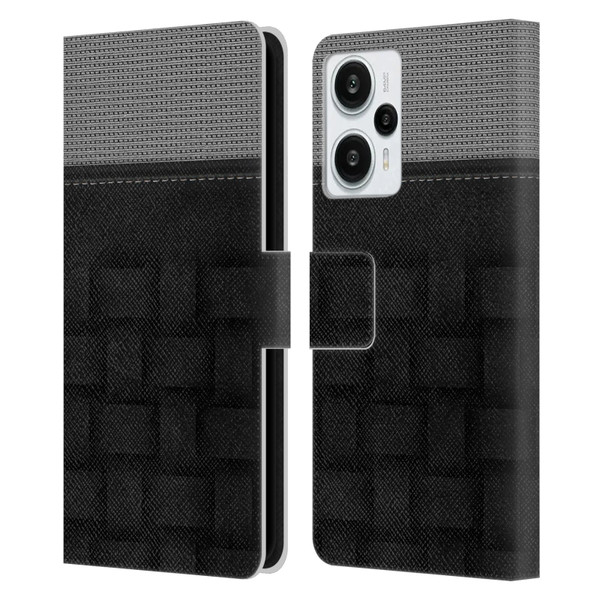 Alyn Spiller Luxury Charcoal Leather Book Wallet Case Cover For Xiaomi Redmi Note 12T