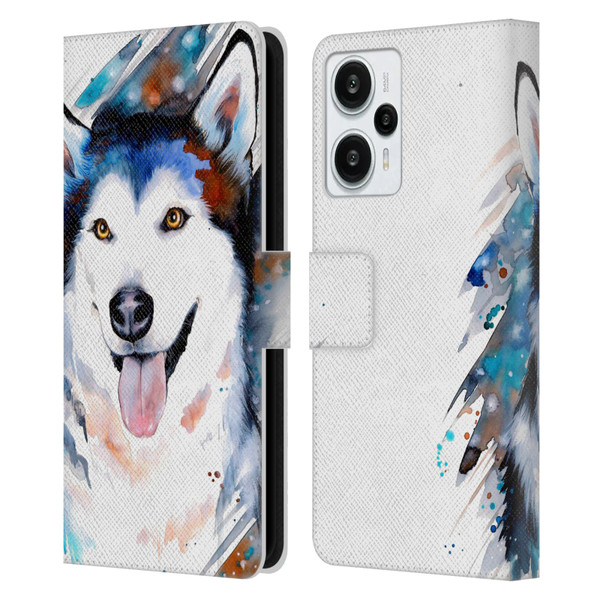 Pixie Cold Animals Husky Leather Book Wallet Case Cover For Xiaomi Redmi Note 12T
