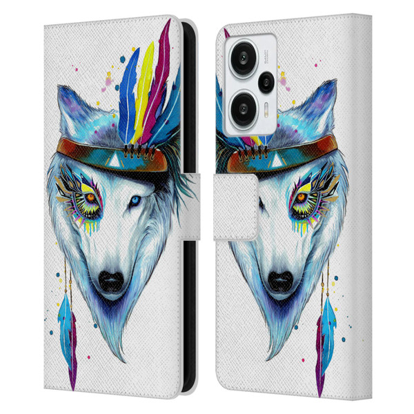 Pixie Cold Animals Warrior Leather Book Wallet Case Cover For Xiaomi Redmi Note 12T
