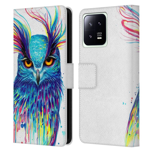 Pixie Cold Animals Into The Blue Leather Book Wallet Case Cover For Xiaomi 13 5G