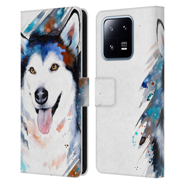 Pixie Cold Animals Husky Leather Book Wallet Case Cover For Xiaomi 13 Pro 5G