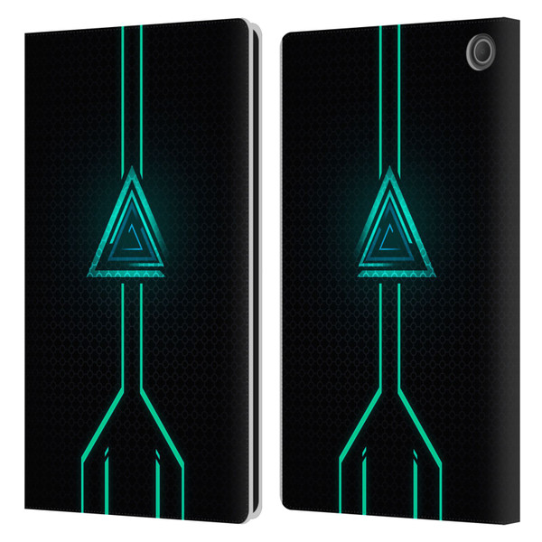 Alyn Spiller Neon Green Leather Book Wallet Case Cover For Amazon Fire Max 11 2023