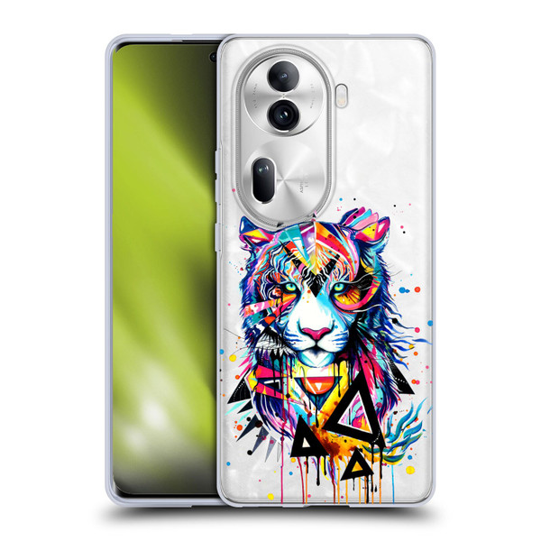 Pixie Cold Cats Shattered Tiger Soft Gel Case for OPPO Reno11 Pro