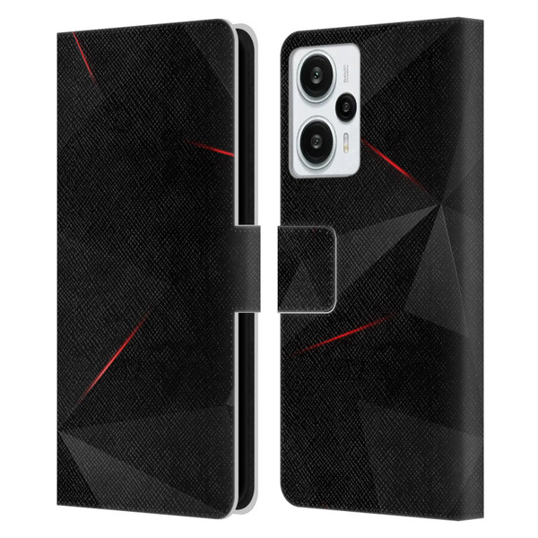 Alyn Spiller Tectonic Red Leather Book Wallet Case Cover For Xiaomi Redmi Note 12T