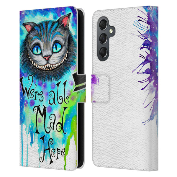 Pixie Cold Cats We Are All Mad Here Leather Book Wallet Case Cover For Samsung Galaxy A25 5G