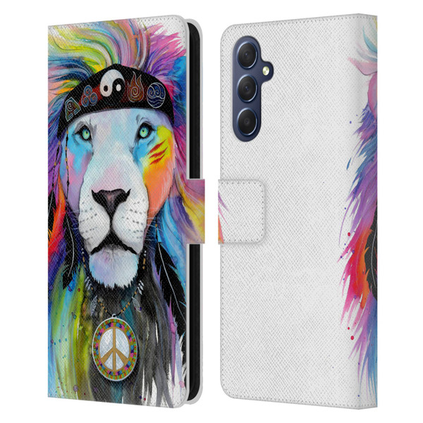Pixie Cold Cats Hippy Lion Leather Book Wallet Case Cover For Samsung Galaxy M54 5G