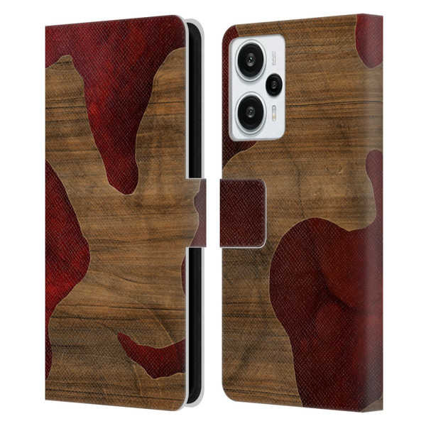 Alyn Spiller Wood & Resin Fire Leather Book Wallet Case Cover For Xiaomi Redmi Note 12T