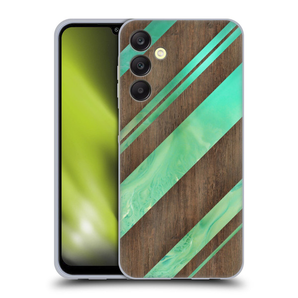 Alyn Spiller Wood & Resin Diagonal Stripes Soft Gel Case for Samsung Galaxy A25 5G