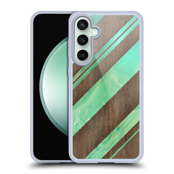 Alyn Spiller Wood & Resin Diagonal Stripes Soft Gel Case for Samsung Galaxy S23 FE 5G
