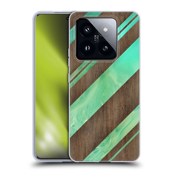 Alyn Spiller Wood & Resin Diagonal Stripes Soft Gel Case for Xiaomi 14 Pro