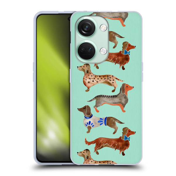 Cat Coquillette Animals Blue Dachshunds Soft Gel Case for OnePlus Nord 3 5G