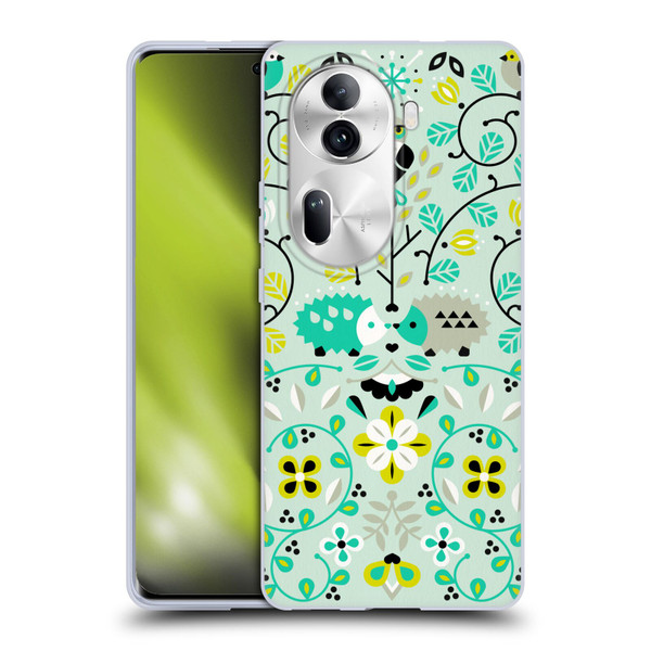 Cat Coquillette Animals Hedgehogs Symmetry Soft Gel Case for OPPO Reno11 Pro