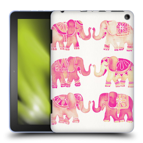 Cat Coquillette Animals 2 Pink Elephants Soft Gel Case for Amazon Fire HD 8/Fire HD 8 Plus 2020