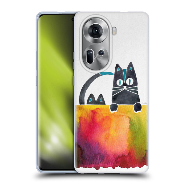 Cat Coquillette Animals 2 Cats Soft Gel Case for OPPO Reno11