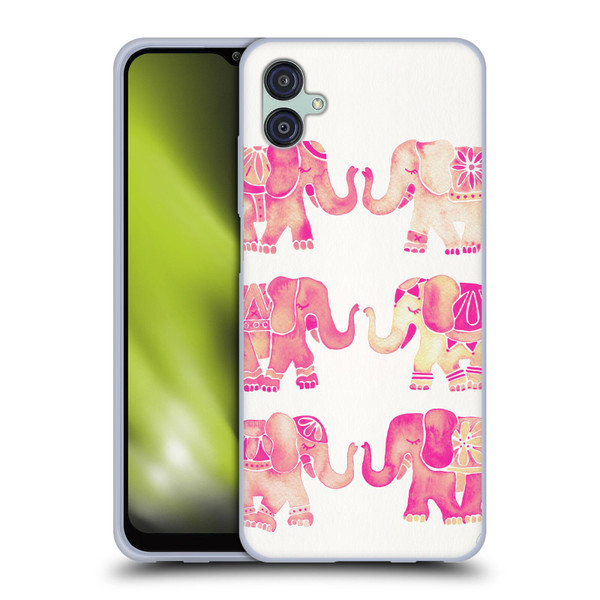 Cat Coquillette Animals 2 Pink Elephants Soft Gel Case for Samsung Galaxy M04 5G / A04e