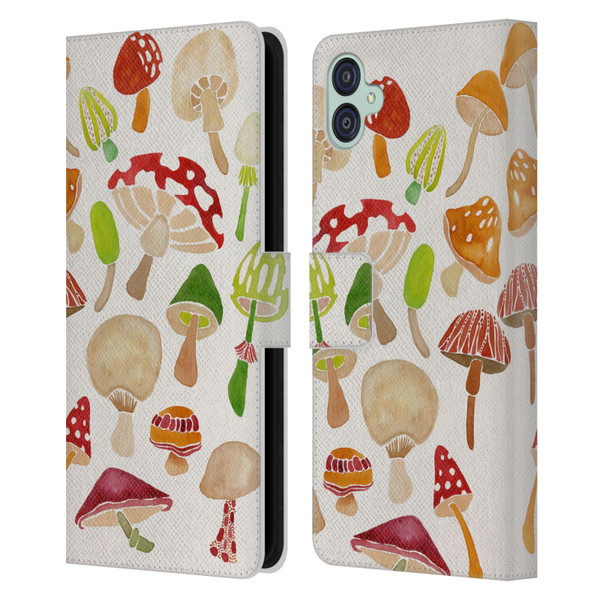 Cat Coquillette Nature Mushrooms Leather Book Wallet Case Cover For Samsung Galaxy M04 5G / A04e