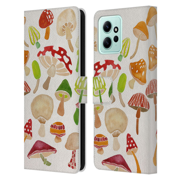 Cat Coquillette Nature Mushrooms Leather Book Wallet Case Cover For Xiaomi Redmi 12