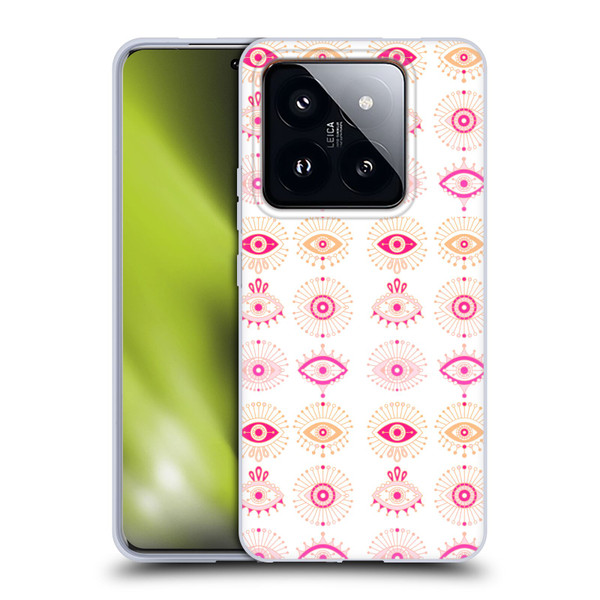 Cat Coquillette Linear Pink Evil Eyes Soft Gel Case for Xiaomi 14 Pro