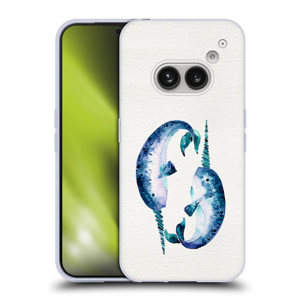 Cat Coquillette Sea Blue Narwhals Soft Gel Case for Nothing Phone (2a)