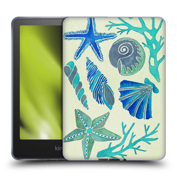 Cat Coquillette Sea Seashells Blue Soft Gel Case for Amazon Kindle Paperwhite 5 (2021)