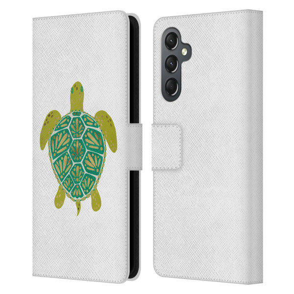 Cat Coquillette Sea Turtle Green Leather Book Wallet Case Cover For Samsung Galaxy A25 5G