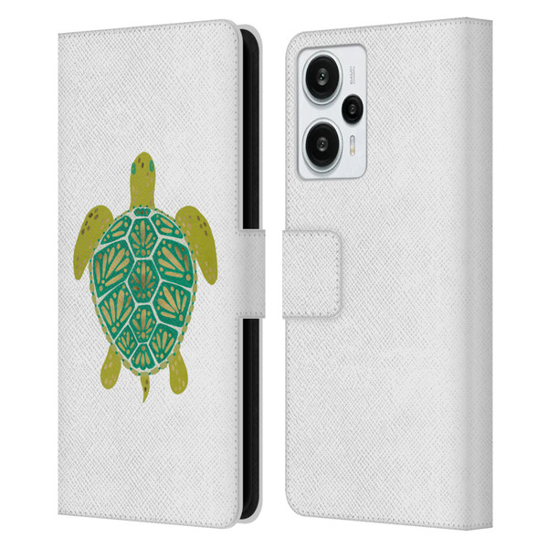 Cat Coquillette Sea Turtle Green Leather Book Wallet Case Cover For Xiaomi Redmi Note 12T