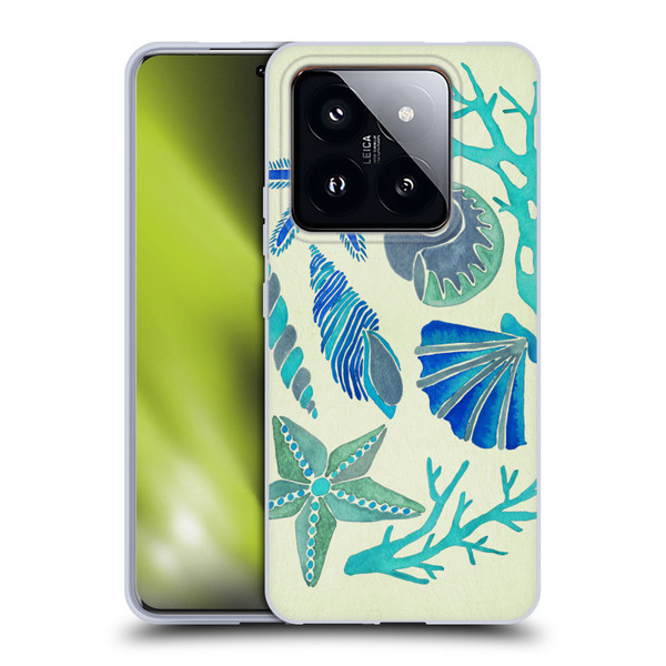Cat Coquillette Sea Seashells Blue Soft Gel Case for Xiaomi 14 Pro