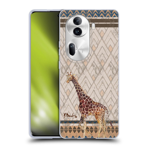 Paul Brent Animals Tribal Giraffe Soft Gel Case for OPPO Reno11 Pro