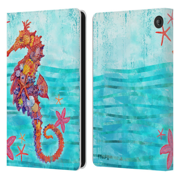 Paul Brent Coastal Seahorse Leather Book Wallet Case Cover For Amazon Fire 7 2022
