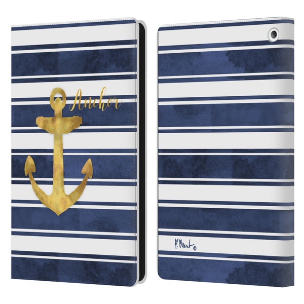Paul Brent Nautical Anchor Leather Book Wallet Case Cover For Amazon Fire HD 8/Fire HD 8 Plus 2020